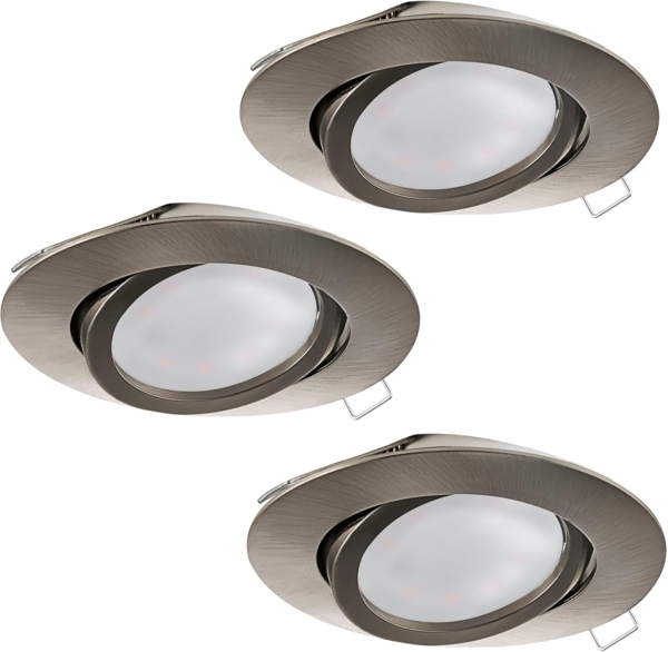 Eglo 31689 GU10 LED Einbauleuchte TEDO Aluguss nickel-matt max. 3X5W schwenkbar