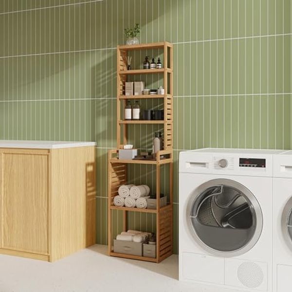 Standregal Forssa 165 x 42 x 28 cm Bambus Natur [en. casa]