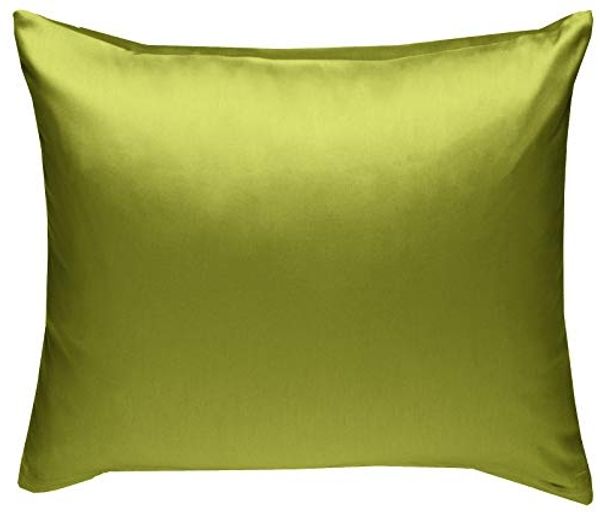 Bettwaesche-mit-Stil Mako-Satin / Baumwollsatin Bettwäsche uni / einfarbig grün Kissenbezug 40x40 cm