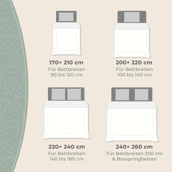 Gräfenstayn Tagesdecke Premium - Bettüberwurf mit Steppung & Blatt-Design, Warme Premium Tagesdecke Bild 3