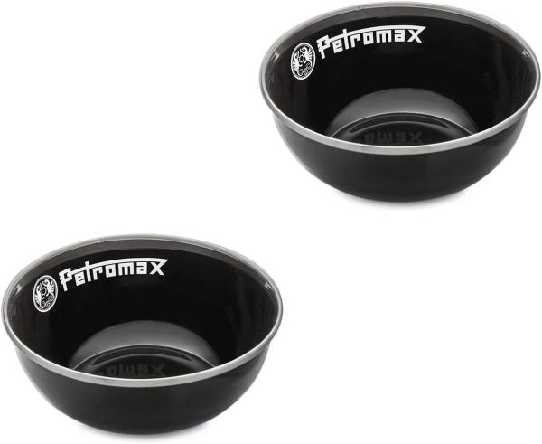 Petromax Emaille Schalen 2er Set schwarz 160 ml - Perfekt für Camping & Outdoor