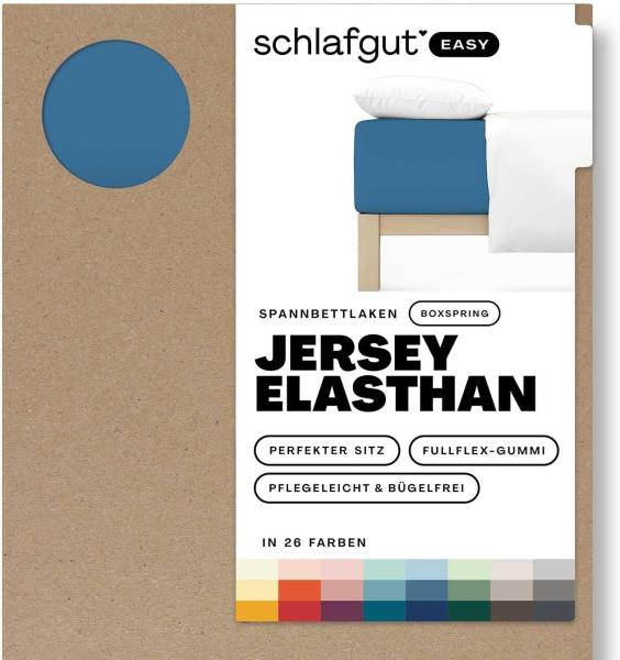 Schlafgut Spannbettlaken EASY Jersey Elasthan Boxspring, Jersey, Gummizug: rundum, (1 Stück), MADE IN GREEN by OEKO-TEX®