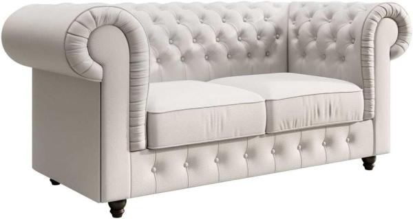 Chesterfield Sofa Lorena (Kunstleder) Weiß