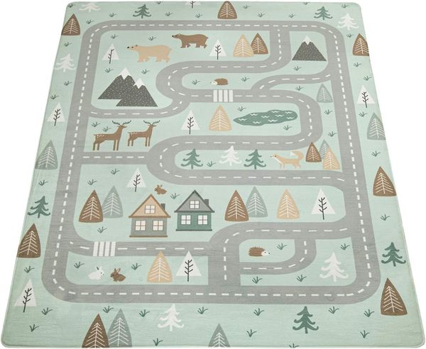 Paco Home Kinderteppich Chicos 550, rund, Höhe: 2 mm, Flachgewebe, Straßen-Spiel-Teppich, Kinderzimmer Bild 7