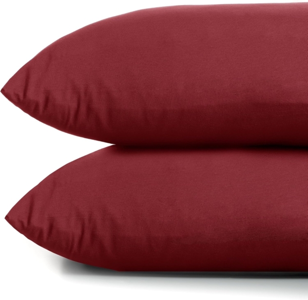 DecoKing 2 Kissenbezüge 20x120 cm Jersey 100% gekämmte Baumwolle Reißverschluss Bordeaux Amber Bild 5