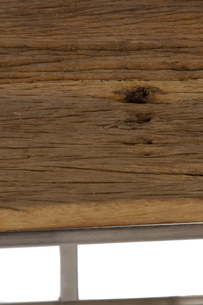 Beistelltisch Leno 3-er Set MDF Natur in 3 Größen mit Metallgestell Silber Bild 3