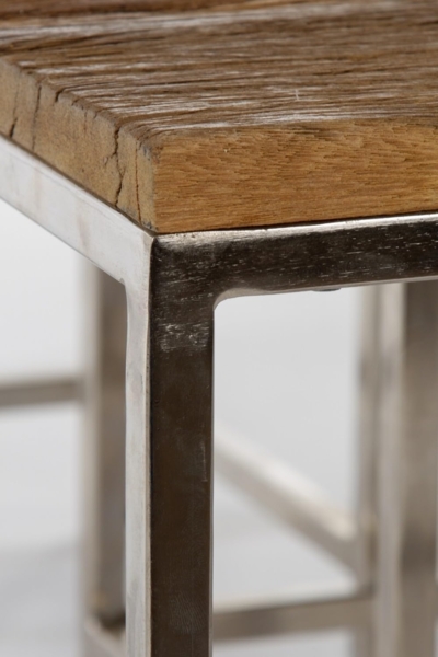 Beistelltisch Leno 3-er Set MDF Natur in 3 Größen mit Metallgestell Silber Bild 4