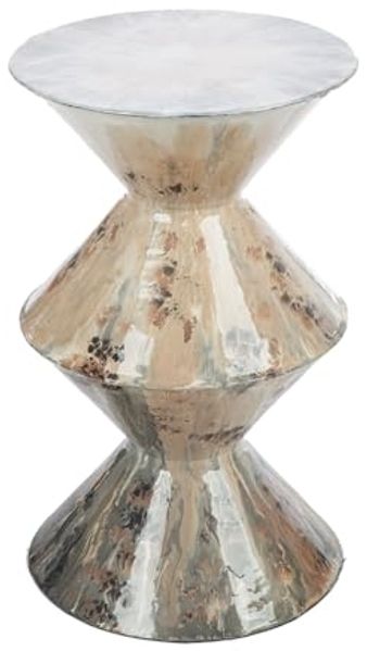 GILDE Beistelltisch Boulevard - Metall - glänzend - beige/braun/Creme - Höhe 52cm x Ø 31cm - Couchtisch