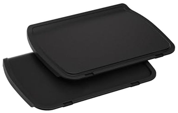 Tefal Plancha-Platten, kompatibel mit OptiGrill, OptiGrill +, OptiGrill Elite, für empfindliche Zutaten, antihaftbeschichteter Aluminium-Druckguss, Schwarz, XA728810