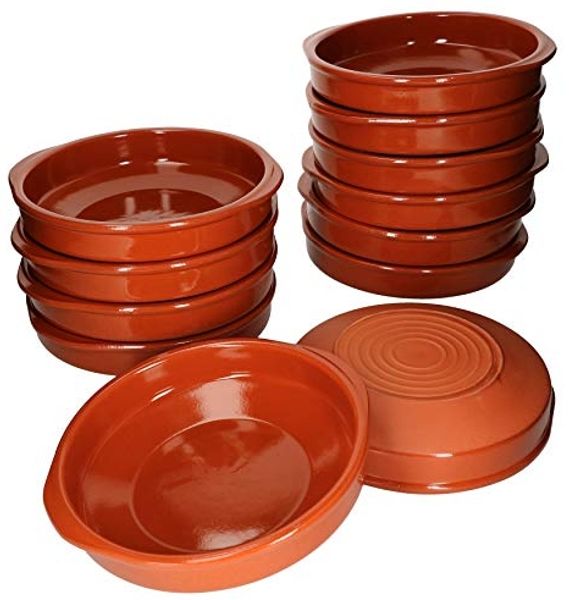 MamboCat Tapas-Schale 12er Set Cazuela Bernd XL Ø 24cm Tonschalen mit Griffen, Ton