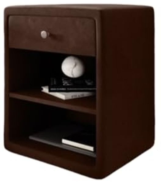 Designer Nachttisch Amy (Samt) Braun