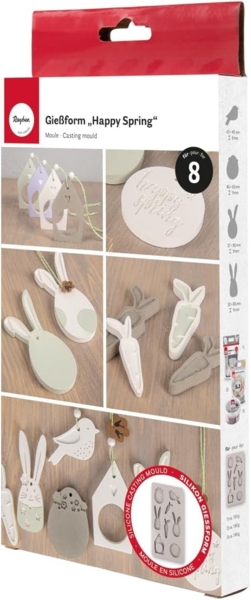 Silikongießform Happy Spring, 8 Formen
