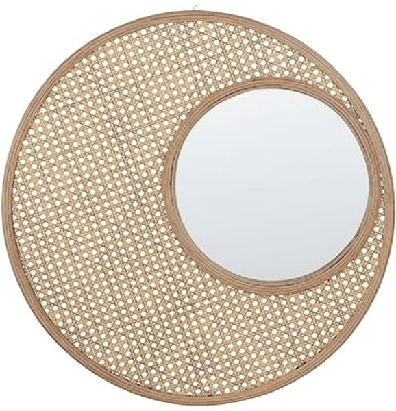 Wandspiegel PALAU 60 cm 60 cm Rattan Natürlich