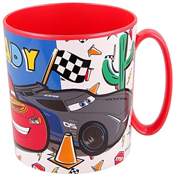 Disney Cars Becher Mikrowellengeeigneter Kunststoffbecher 390 ml – Motivbecher für Kinder