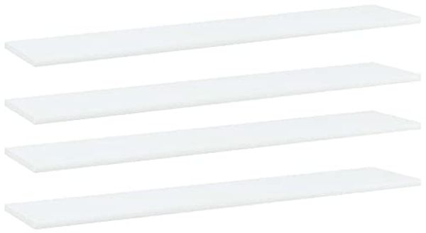 vidaXL Bücherregal-Bretter 4 Stk. Weiß 100x20x1,5 cm Holzwerkstoff 805378