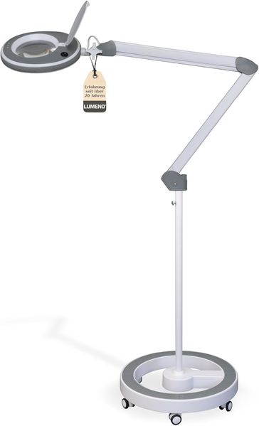 Lumeno Lupenlampe 821X LED dimmbare Lupenlampe mit kristallklarer 127mm Linse, LED fest integriert, Kaltweiß, 6500 K