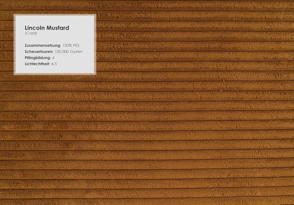 CAVADORE Ecksofa Bounce mit Cord-Bezug / Eckcouch mit Longchair + mattschwarzen Metallfüßen / 290 x 88 x 178 / Breitcord, Gold-Gelb Bild 5