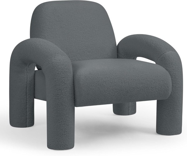 Makika Loungesessel Einzelsofa Lia aus Bouclé in Grau