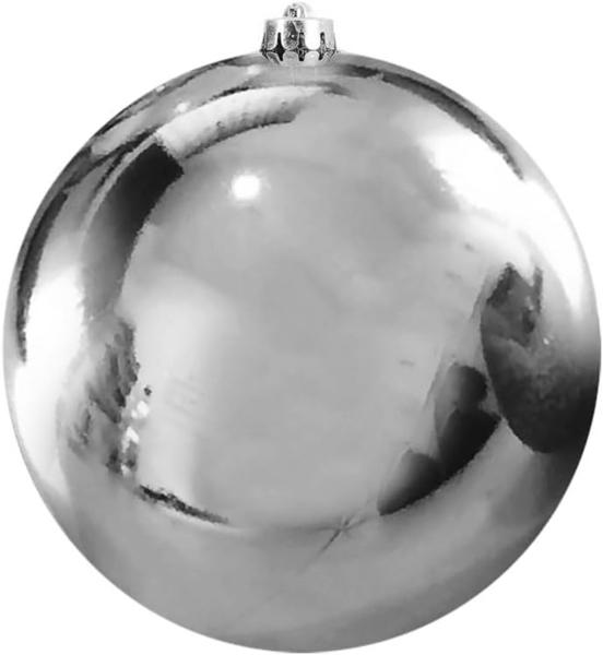 Riesige Christbaumkugel silber glanz Weihnachtskugel 25cm