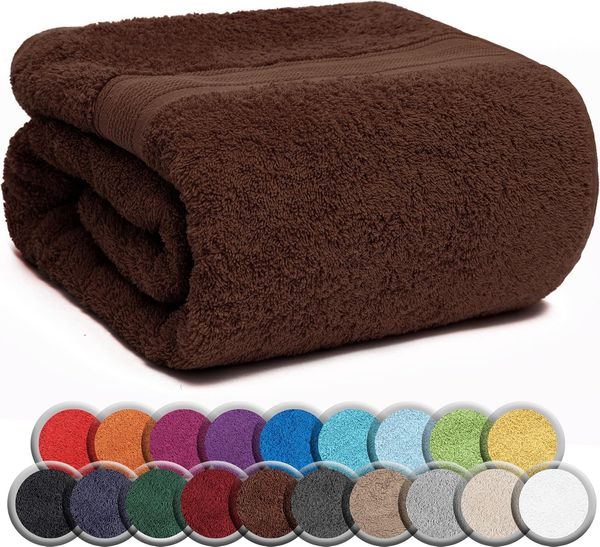 NatureMark SAUNATUCH/Badetuch – Premium Qualität 80x200 cm – Sauna-Handtuch 100% Baumwolle – Farbe: Schoko braun
