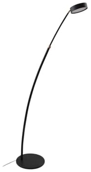 Lucande Bogenlampe Boga, LED, Metall, Schwarz warmweiß IP20, LED 23 W gesamt, warmweiß