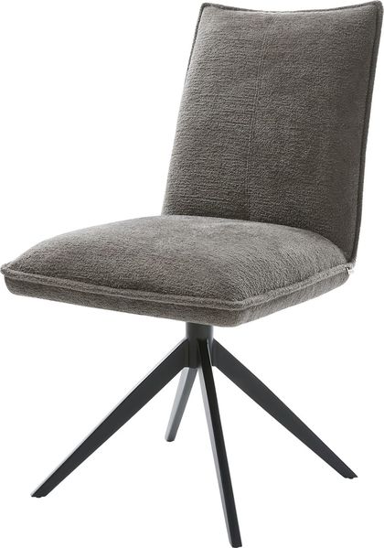 Drehstuhl Lelio-Flex Bouclé Soft Schlamm Kreuzgestell breit Schwarz 360° drehbar Wippfunktion Taschenfederkern