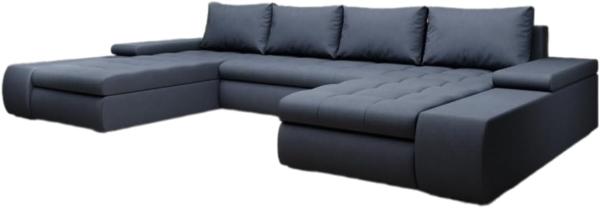 Designer Sofa Martino mit Schlaffunktion Stoff Blau