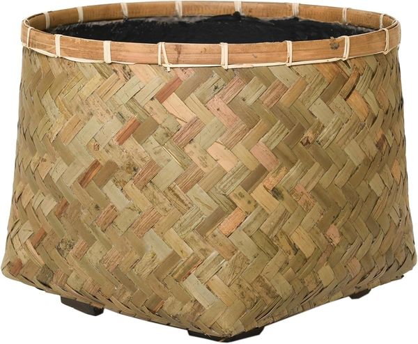 VIVANNO Blumentopf Bambus CISTELLA Rund - Natur Geflochten (1 St), 37x29 cm
