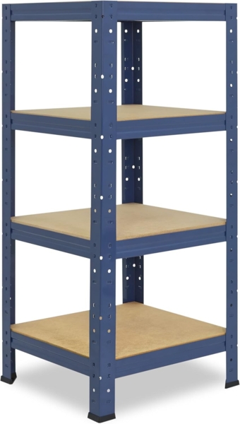 shelfplaza HOME 100x50x50 cm Schwerlastregal in blau mit 4 Böden und 175 kg Traglast pro Boden