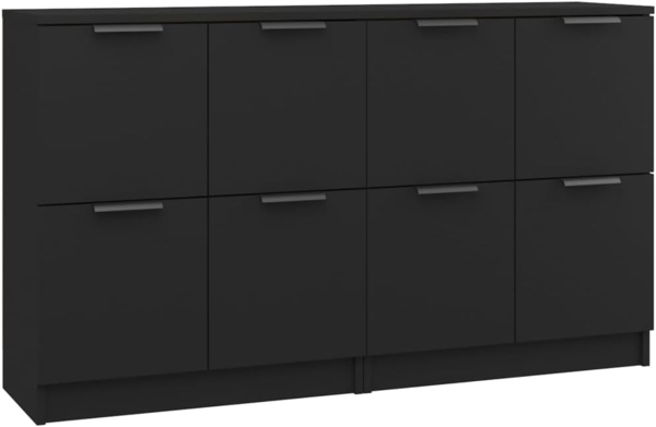 Sideboards 2 Stk. Schwarz 60 x 30 x 70 cm Holzwerkstoff [3115805]