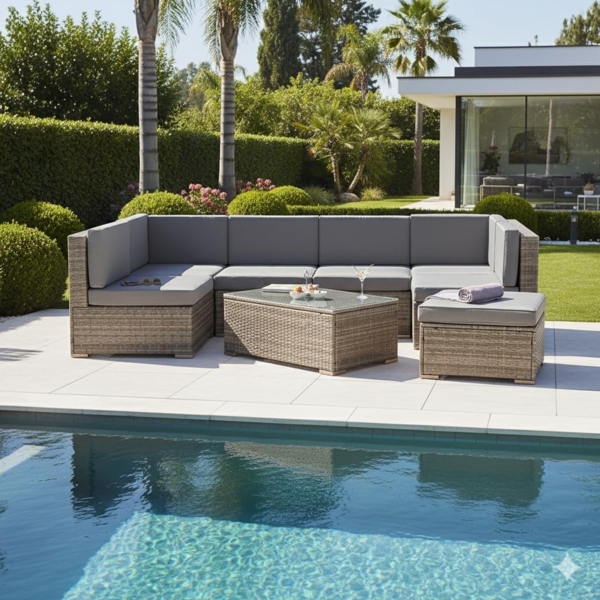 Sitzgruppe Gartenmöbel Lounge Sitzgarnitur Rattan Gartenset Sitzgruppe Terrasse Bild 1