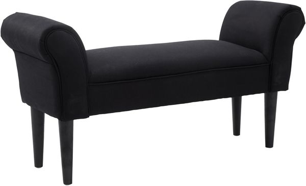 HOMCOM Sitzbank für Schlafzimmer, Bettbank, Polsterbank, MDF, Schaumstoff, Schwarz, 102 x 31 x 51 cm