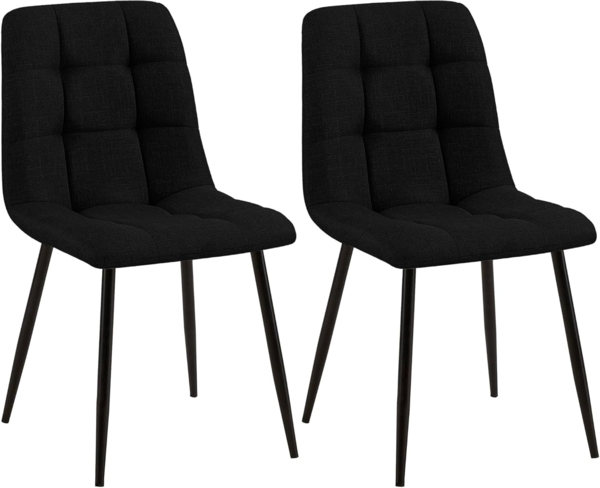 Esszimmerstuhl Tilde 2 Stühle schwarz Stoff