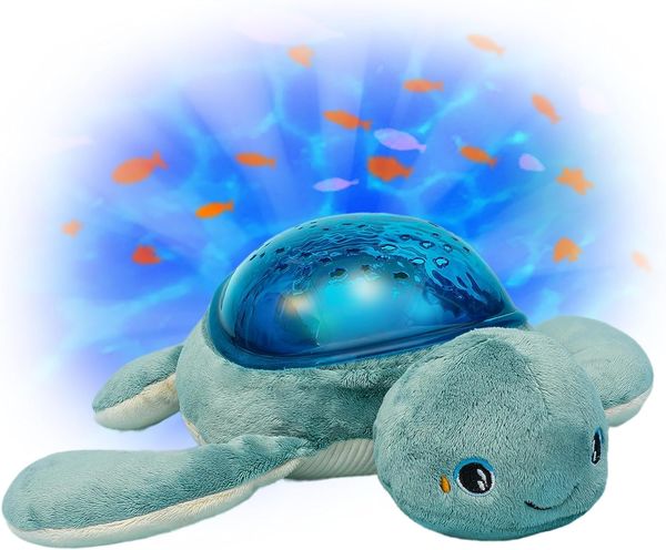 Pabobo - Nachtlicht Aqua Dream Baby Schildkröte mit Animeprojektionen & beruhigenden Geräuschen – Wiegenlied, weiße Geräusche & Meeresmelodien – Reaktivierung beim Weinen – wiederaufladbar mit USB-C