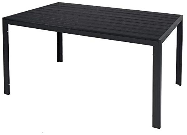 Non-Wood Aluminium Gartentisch Esstisch anthrazit / schwarz 150x80cm