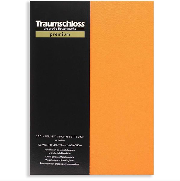 Traumschloss Premium Edel-Jersey Spannbettlaken mandarine 180-200x200-220