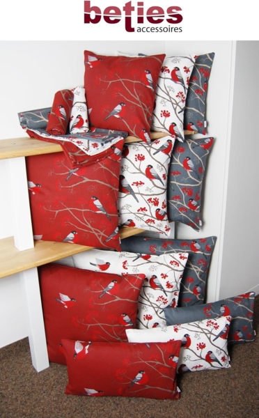 Kissenhülle ca. 40x40 cm stone beties "Beeren Vögel" Bild 6