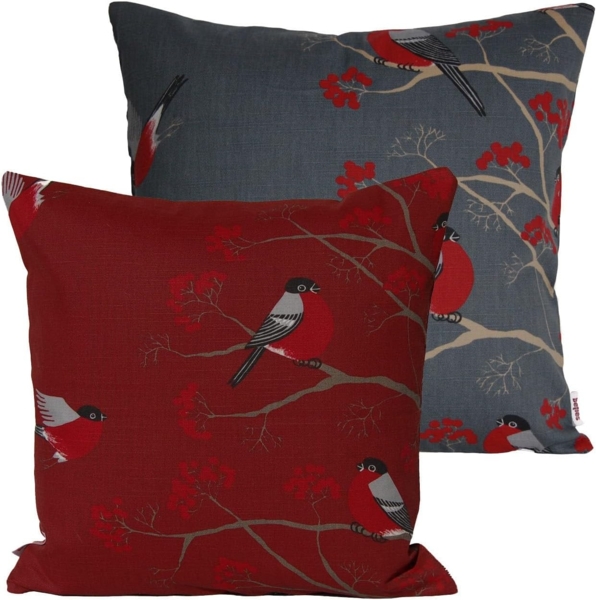 Kissenhülle ca. 40x40 cm stone beties "Beeren Vögel" Bild 2