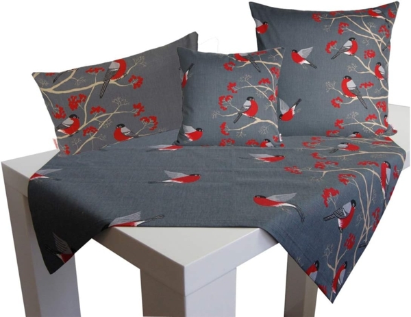 Kissenhülle ca. 40x40 cm stone beties "Beeren Vögel" Bild 3