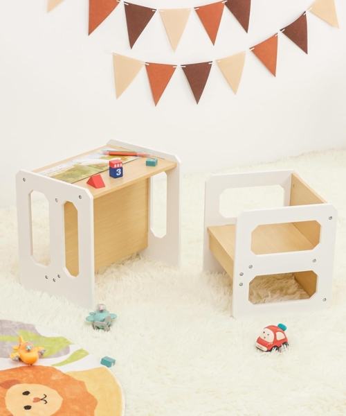 Yorbay Kindertisch Kindersitzgruppe 2 in 1 mit Sitzbank, Sitzgruppe für Kinder (2-tlg), Multifunktionstisch Bild 9