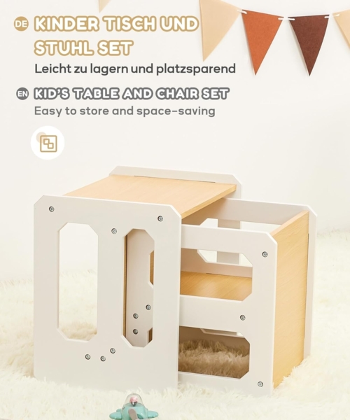 Yorbay Kindertisch Kindersitzgruppe 2 in 1 mit Sitzbank, Sitzgruppe für Kinder (2-tlg), Multifunktionstisch Bild 8