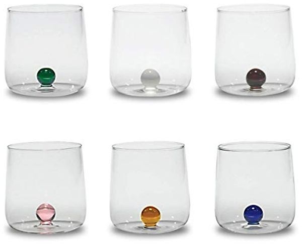Zafferano Gläser-Set Bilia Buntes Gläser Set 6 Stück - Farblich Sortiert, 6-teiliges Set