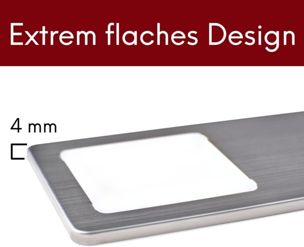 kalb LED Unterbauleuchte LED Unterbauleuchten Edelstahl gebürstet 5W - mit Touch-Dimmfunktion, 4er Set warmweiß, warmweiß Bild 2