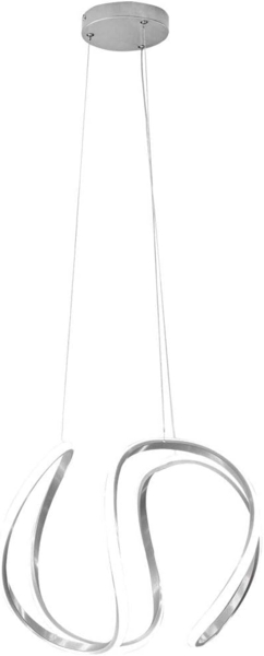 LED Pendelleuchte, grau, weiß, dimmbar, geschwungen, L 45 cm