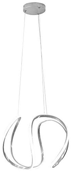 LED Pendelleuchte, grau, weiß, dimmbar, geschwungen, L 45 cm