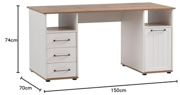 Schildmeyer Schreibtisch Jelda, in Landhausoptik, Holzdekor mit fühlbarer Struktur, Breite 150 cm Bild 3