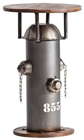 Beistelltisch Bolton in Silber | 40x66 cm | Mango-Holz & Metall | Rund & Aufgebaut | Industrie-Chic für Zuhause