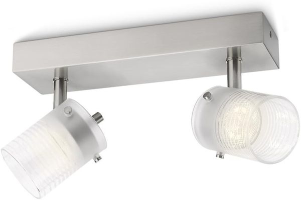 Philips myLiving 2er Led-spotbalken Toile, stahl