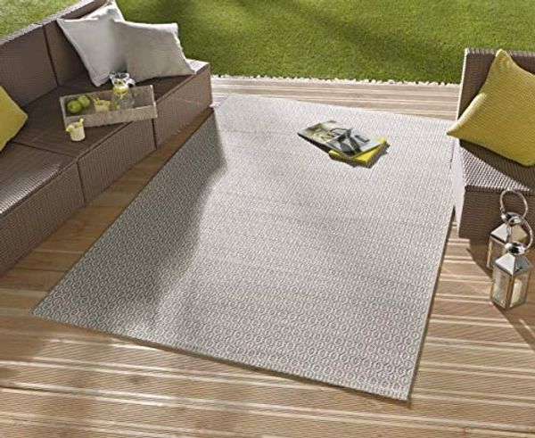 In- & Outdoorteppich Coin grau/creme - 160x230x0,8cm