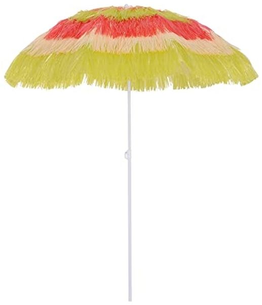 Outsunny Sonnenschirm Hawaiischirm, höhenverstellbar, neigbar, Ø160x190 cm, LxB: 160x160 cm, Strandschirm, Hawaiischirm, Ø160x190 cm